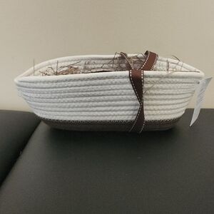 Chic Two-Tone Woven Basket